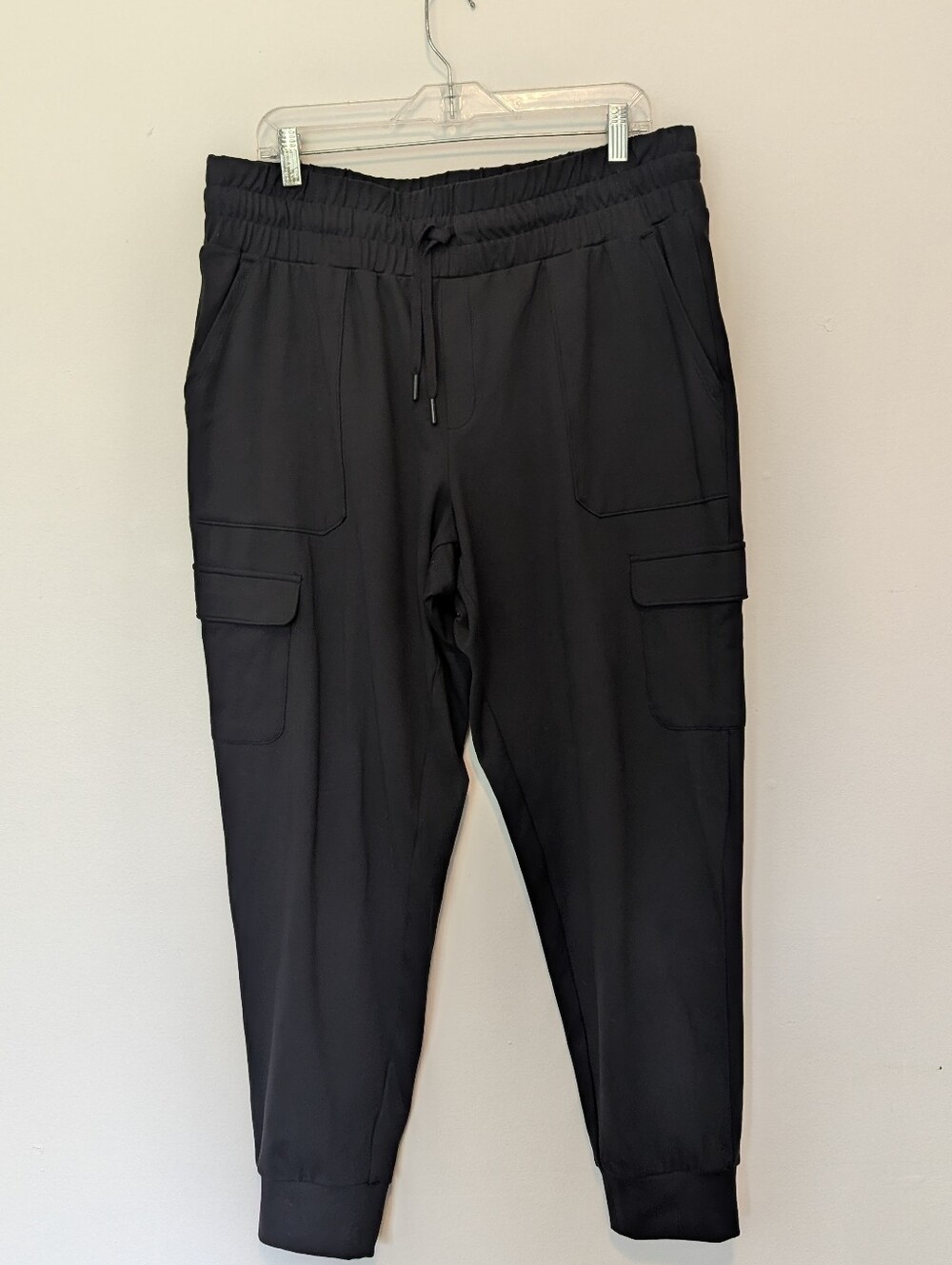 Black Cargo Joggers High Rise Athletic Travel Pants Gorpcore Gorpcor XL/TG EUC